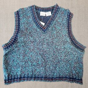 Arizona Jean Company Vintage Multicolored Tweed Dress Sweater Vest SzXL Boys USA